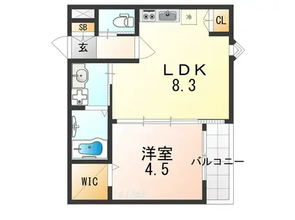 ステラキャットハート(1LDK/1階)の間取り写真