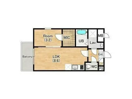 ジーメゾン八尾セレニテ(1LDK/1階)の間取り写真