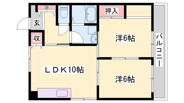 サンヴェール21(2LDK/4階)の間取り写真