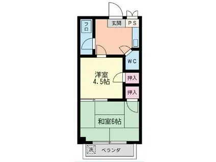 パークサイド相模(2K/1階)の間取り写真