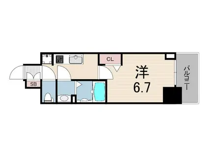 プレサンス ハーバーランド アンド・シー(1K/3階)の間取り写真