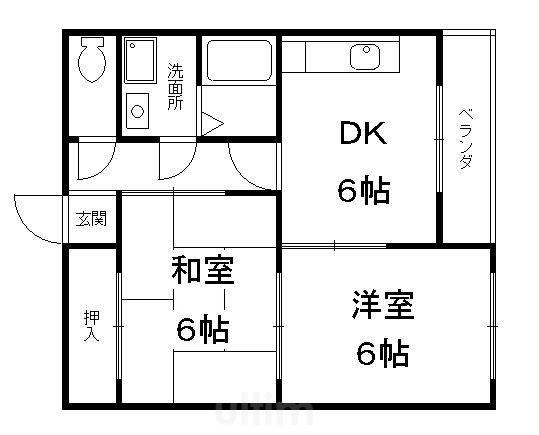グランヴィア貴船(2DK/2階)の間取り写真
