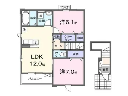 メイプルハイツ(2LDK/2階)の間取り写真