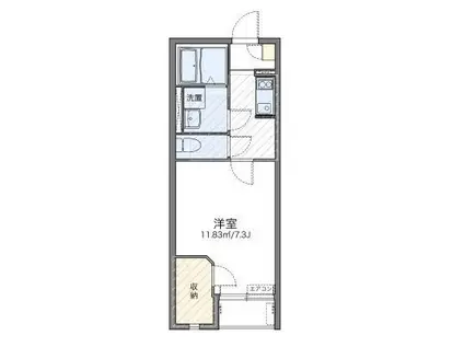 レオネクストグラースII(1K/2階)の間取り写真