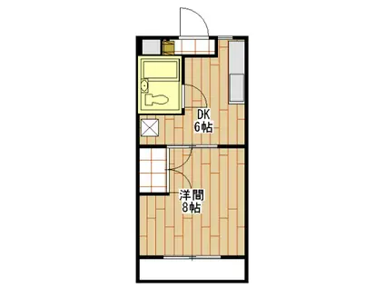 エコール北浜(1DK/3階)の間取り写真