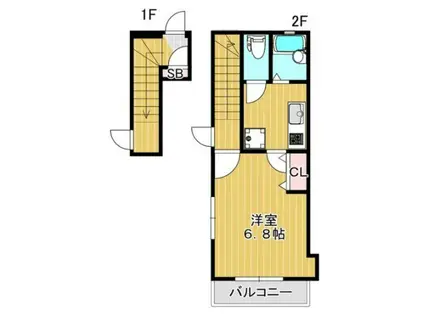 TEPPIーII(1K/2階)の間取り写真