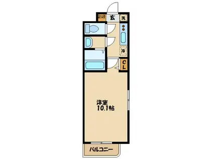 セリシエコート相模原(1K/2階)の間取り写真