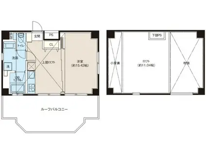 レピュア南千住レジデンス(1DK/6階)の間取り写真