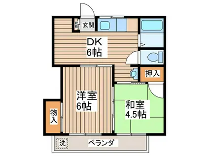 しみずマンション(2DK/2階)の間取り写真