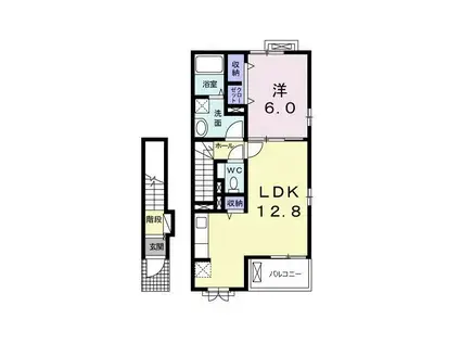 プロスペリティーII(1LDK/2階)の間取り写真