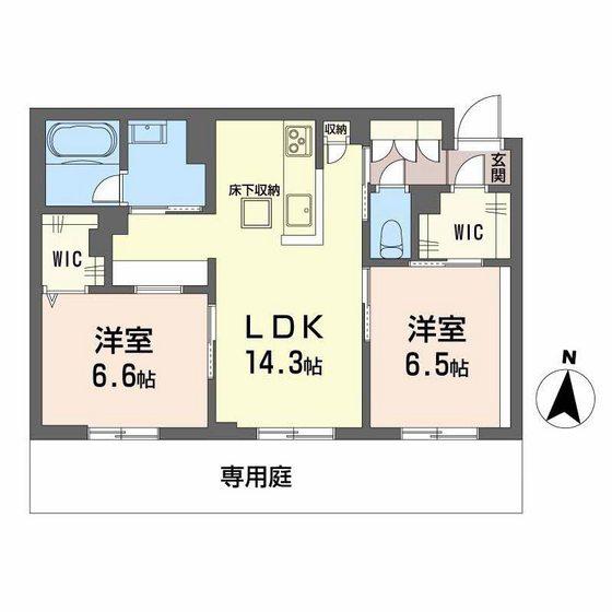 レーベンエイトII(2LDK/1階)の間取り写真