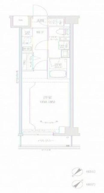 RELUXIA GRANDE 川崎大師公園(1K/6階)の間取り写真