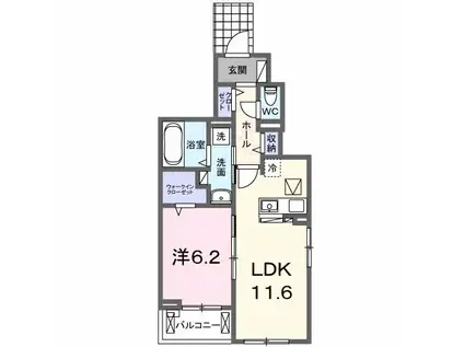 ピエナリオ(1LDK/1階)の間取り写真