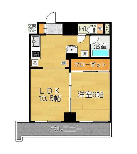 平和マンション北仙台(1LDK/3階)の間取り写真