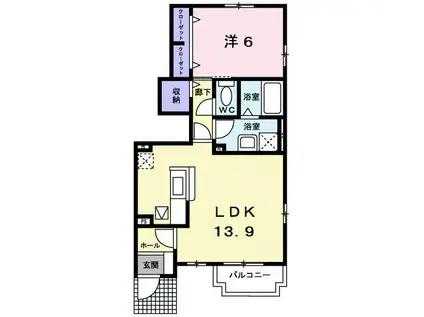 ル コルヌイエA(1LDK/1階)の間取り写真