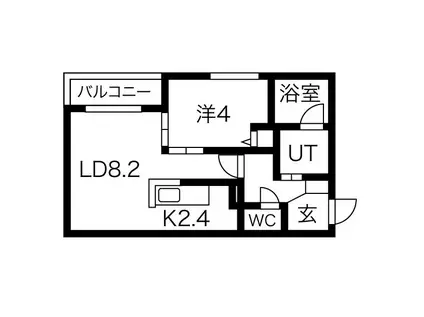 コートロティ宮の森(1DK/3階)の間取り写真
