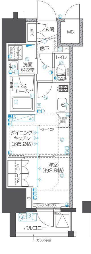 ZOOM本郷(1DK/5階)の間取り写真