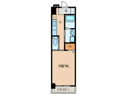 GRAND イースト立川(1K/2階)の間取り写真