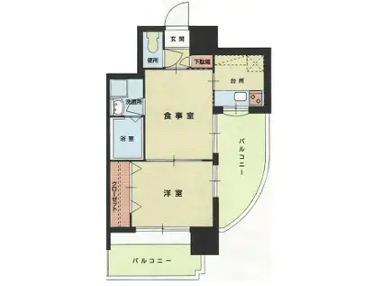 エステートモア警固本通(2K/10階)の間取り写真