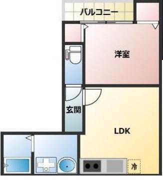 ブランコート長瀬(1LDK/1階)の間取り写真