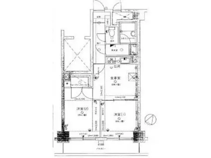 ライオンズガーデン大宮東(2DK/5階)の間取り写真