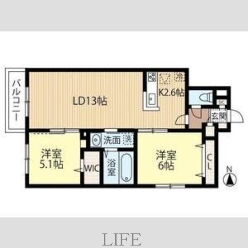 AYA HILLS(2LDK/3階)の間取り写真