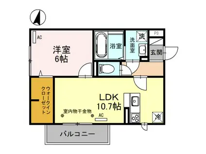 D-RESIDENCE渕(1LDK/2階)の間取り写真