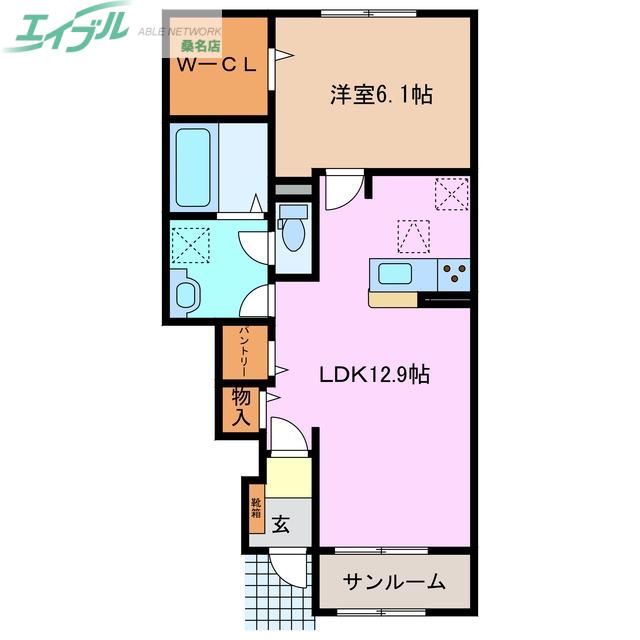 ウインスト II(1LDK/1階)の間取り写真