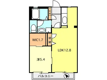 SHAMAISON ドヌールのあ(1LDK/1階)の間取り写真