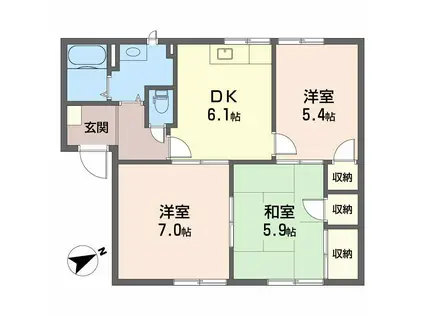 ニューライフ・越智(3DK/2階)の間取り写真