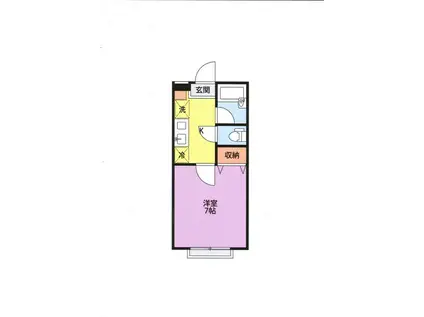 シャレー富塚町B(1K/1階)の間取り写真