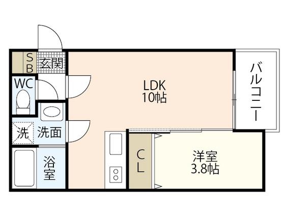 COCOAS廿日市駅前(1LDK/1階)の間取り写真