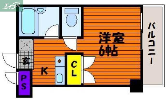 ファイブ南方(1K/3階)の間取り写真