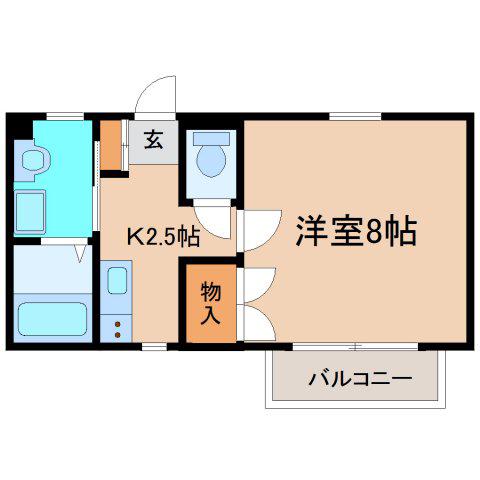 湘南メゾン・K(1K/1階)の間取り写真
