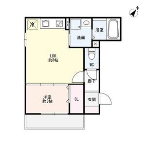 御船ディールーム(1LDK/3階)の間取り写真