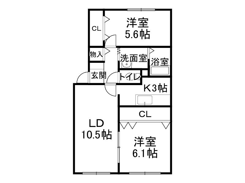 フォレストハイム242(2LDK/2階)の間取り写真