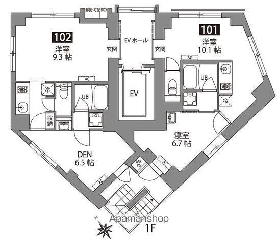 FABRIC東長崎RESIDENCE(1K/1階)の間取り写真