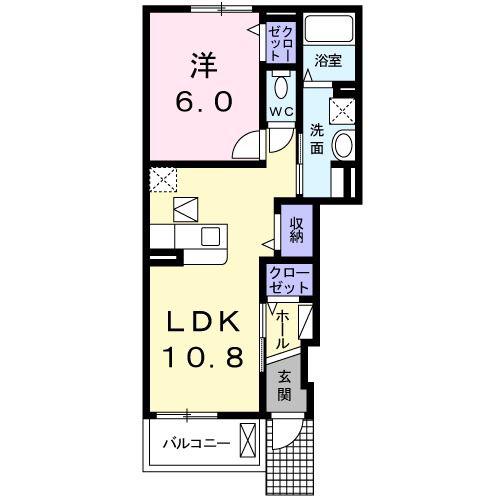 グランディオーズTOKI II(1LDK/1階)の間取り写真