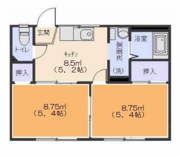 ドエル南青山(2DK/2階)の間取り写真