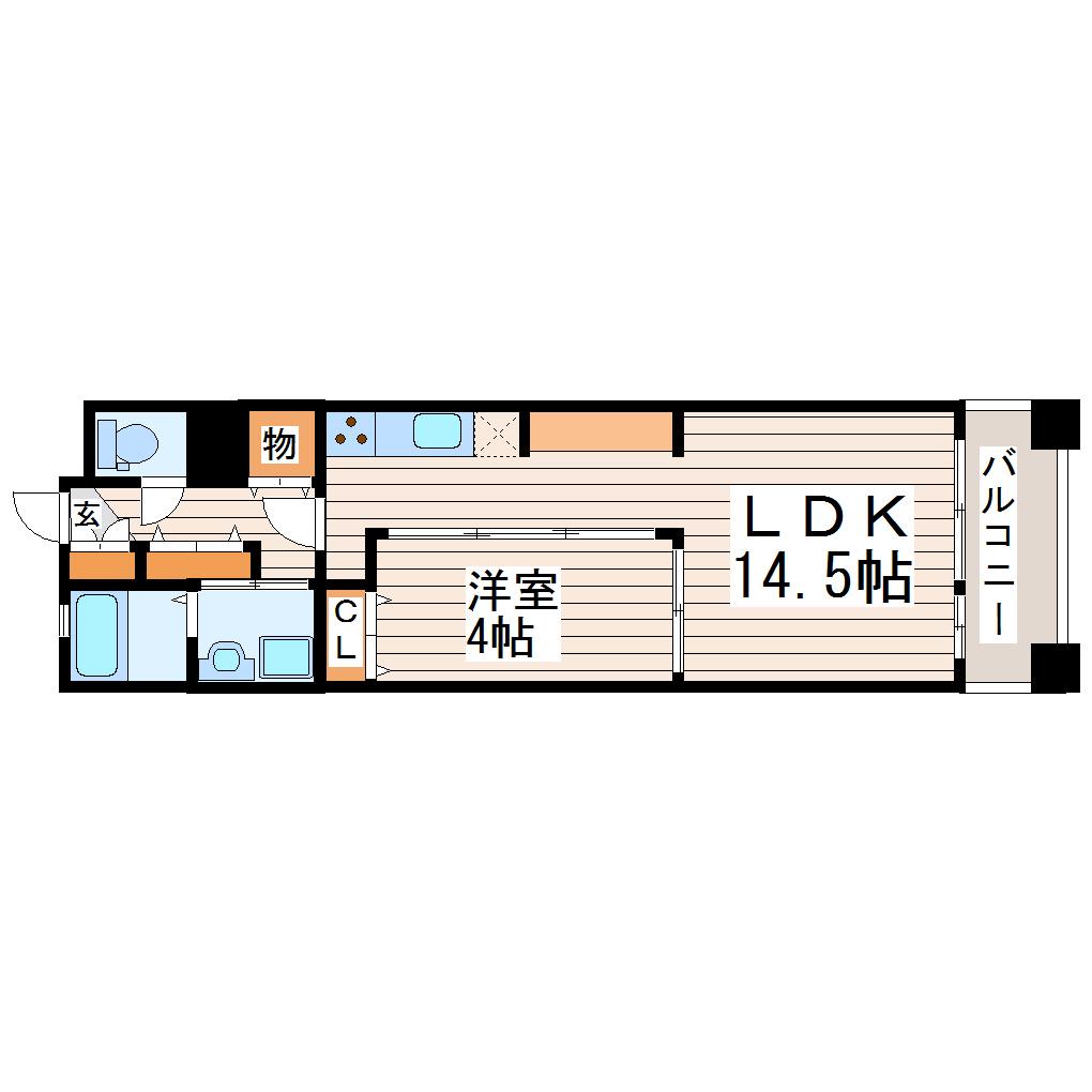 ソフィア天神山(1LDK/3階)の間取り写真