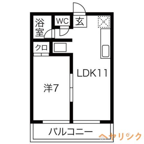 コーポ小池(1LDK/5階)の間取り写真