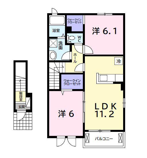 ガーデンハウス茂原IV(2LDK/2階)の間取り写真