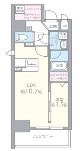 ソシオ心斎橋(1LDK/4階)の間取り写真