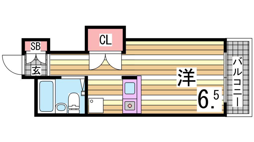 モンテメール学園前(1K/4階)の間取り写真