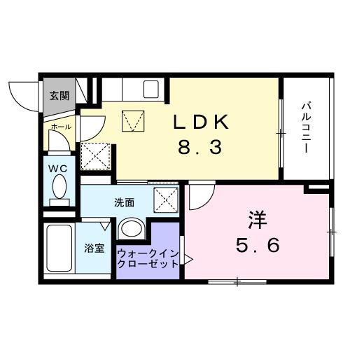 アンジュ 茨木(1LDK/2階)の間取り写真