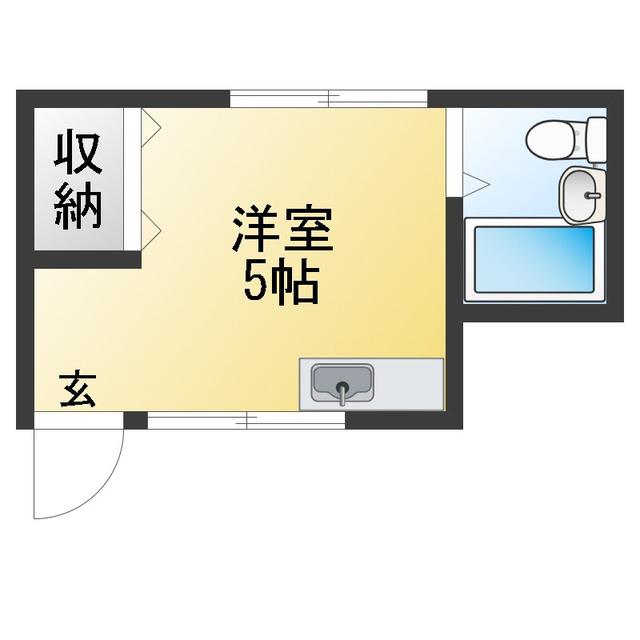 コーポ川島(ワンルーム/2階)の間取り写真