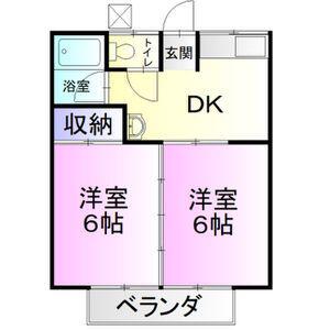 コーポ並木(2DK/1階)の間取り写真
