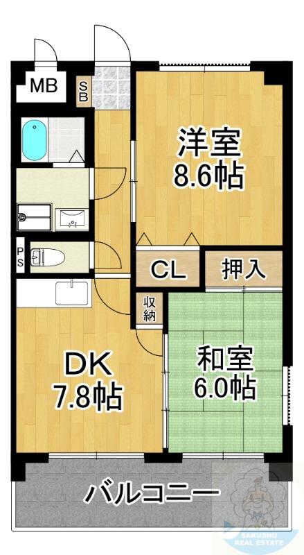 フォルトアークIII(2DK/1階)の間取り写真