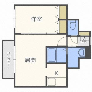 コムフォート北16条(1LDK/1階)の間取り写真