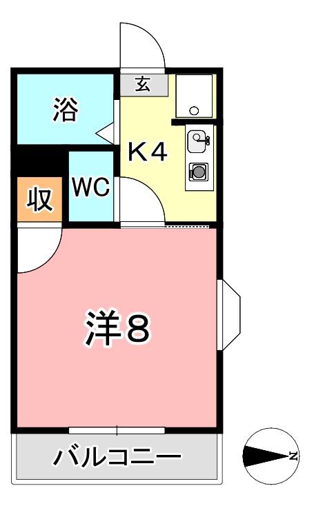 ステーションパレス I(1K/1階)の間取り写真